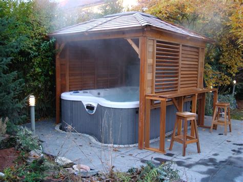 stainless steel hot tub enclosures|free standing hot tub enclosure.